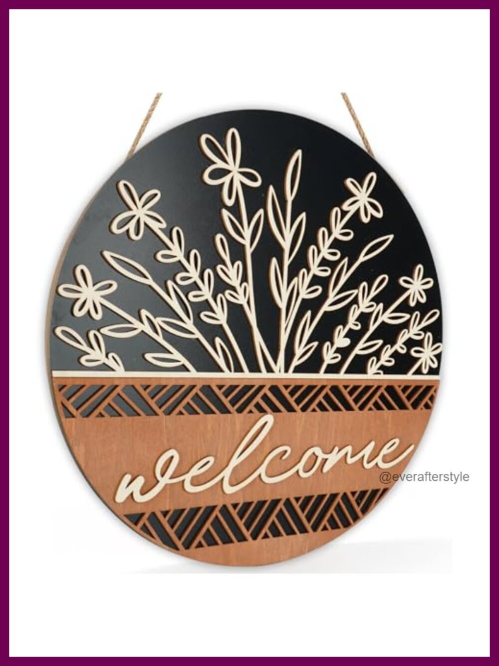 16 inch Wooden Welcome Sign Round Farmhouse Front Door Decor